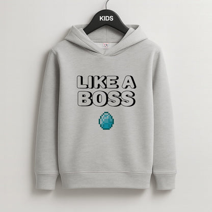 Like A Boss Kids Grey Hoodie