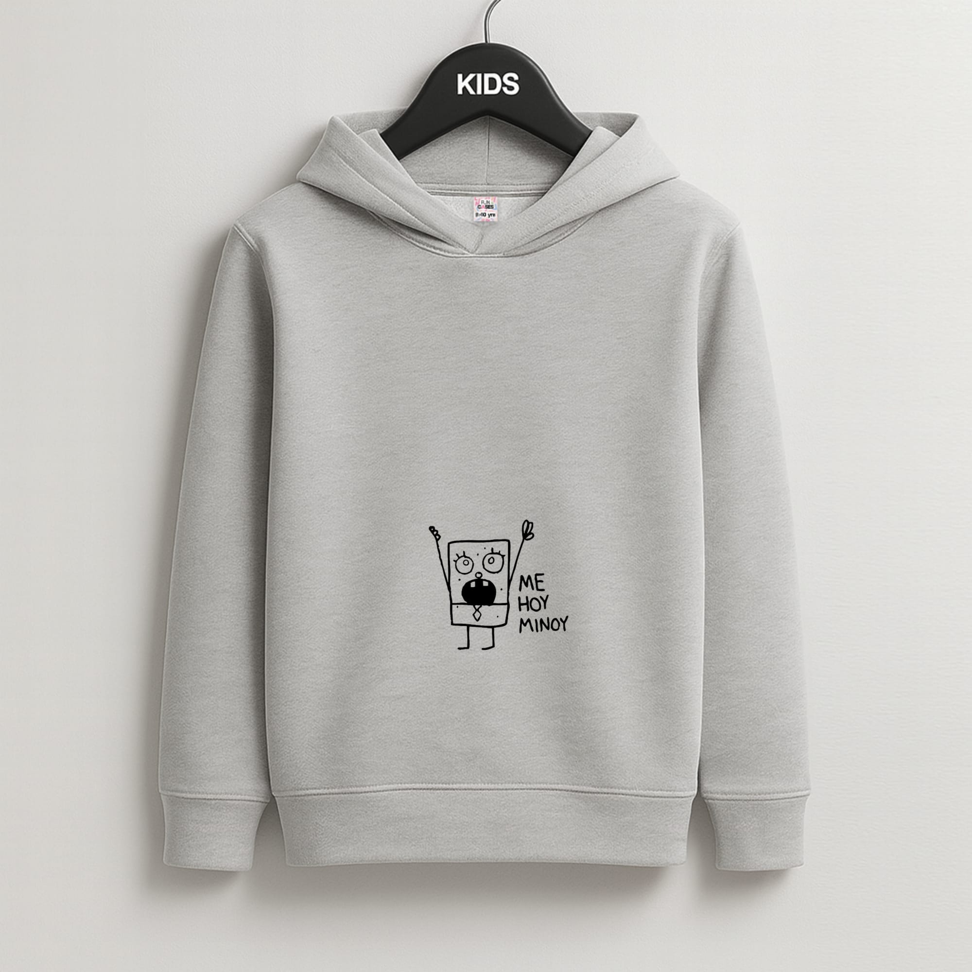 Doodlebob Me Hoy Minoy Kids Grey Hoodie