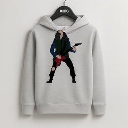 Eddie Munson Playing Guitar Kids Hoodie