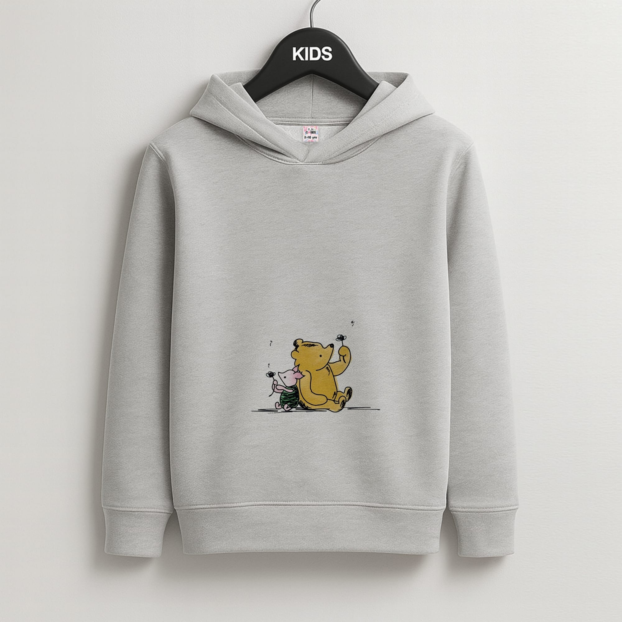 Winnie & Pig Kids Grey Hoodie