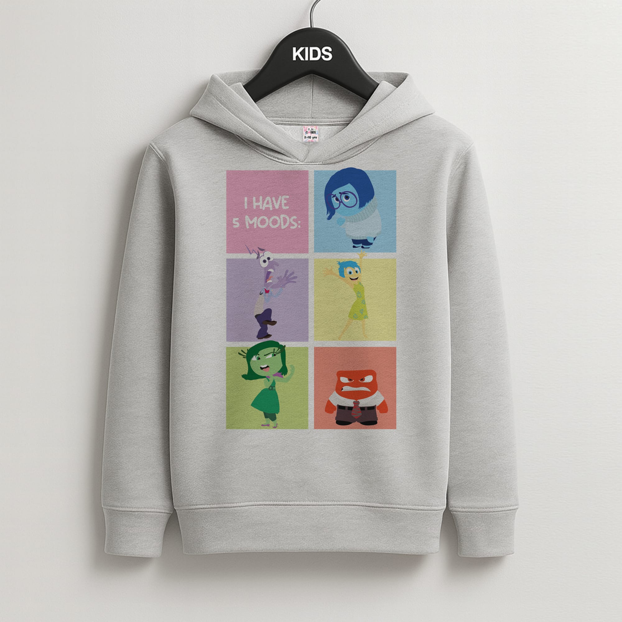I Have Moods - Inside Out Kids Grey Hoodie