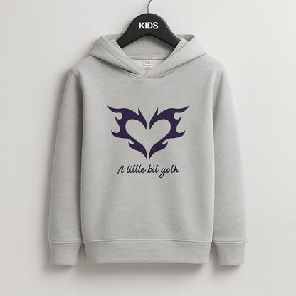 A Little Bit Goth Purple Kids Grey Hoodie