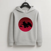 Red Sunset Dragon Kids Hoodie 2