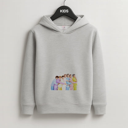Colourful K-Pop Band Band Kids Grey Hoodie
