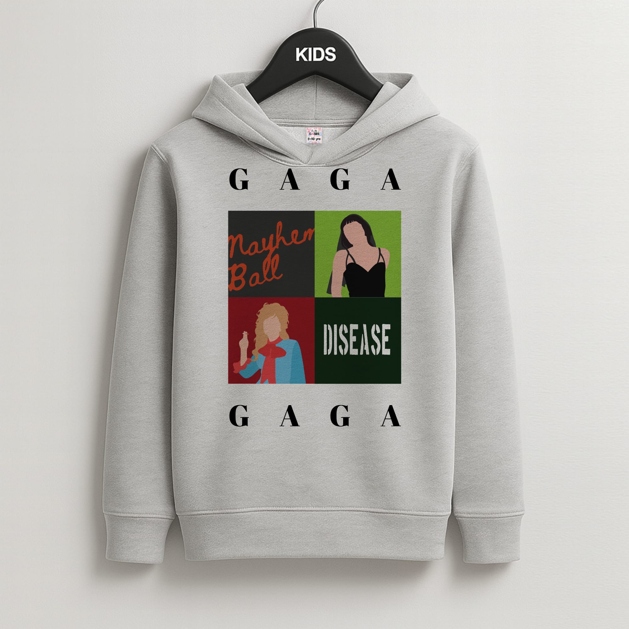 Gaga Collage Kids Grey Hoodie