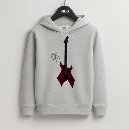 Eddie Munson Guitar Kids Grey Hoodie