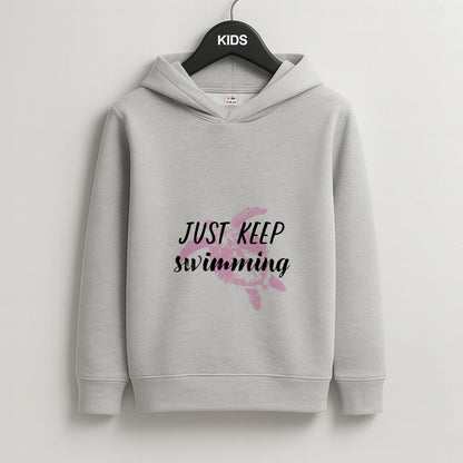Just Keep Swimming - Summer Kids Grey Hoodie