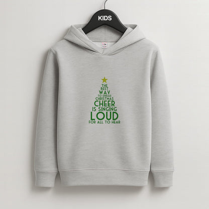 The Best Way To Spread Christmas Cheer - Elf Kids Grey Hoodie