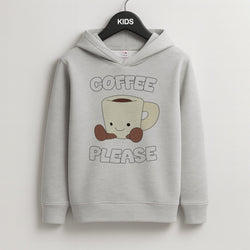 Coffee Please Mug Kids Grey Hoodie