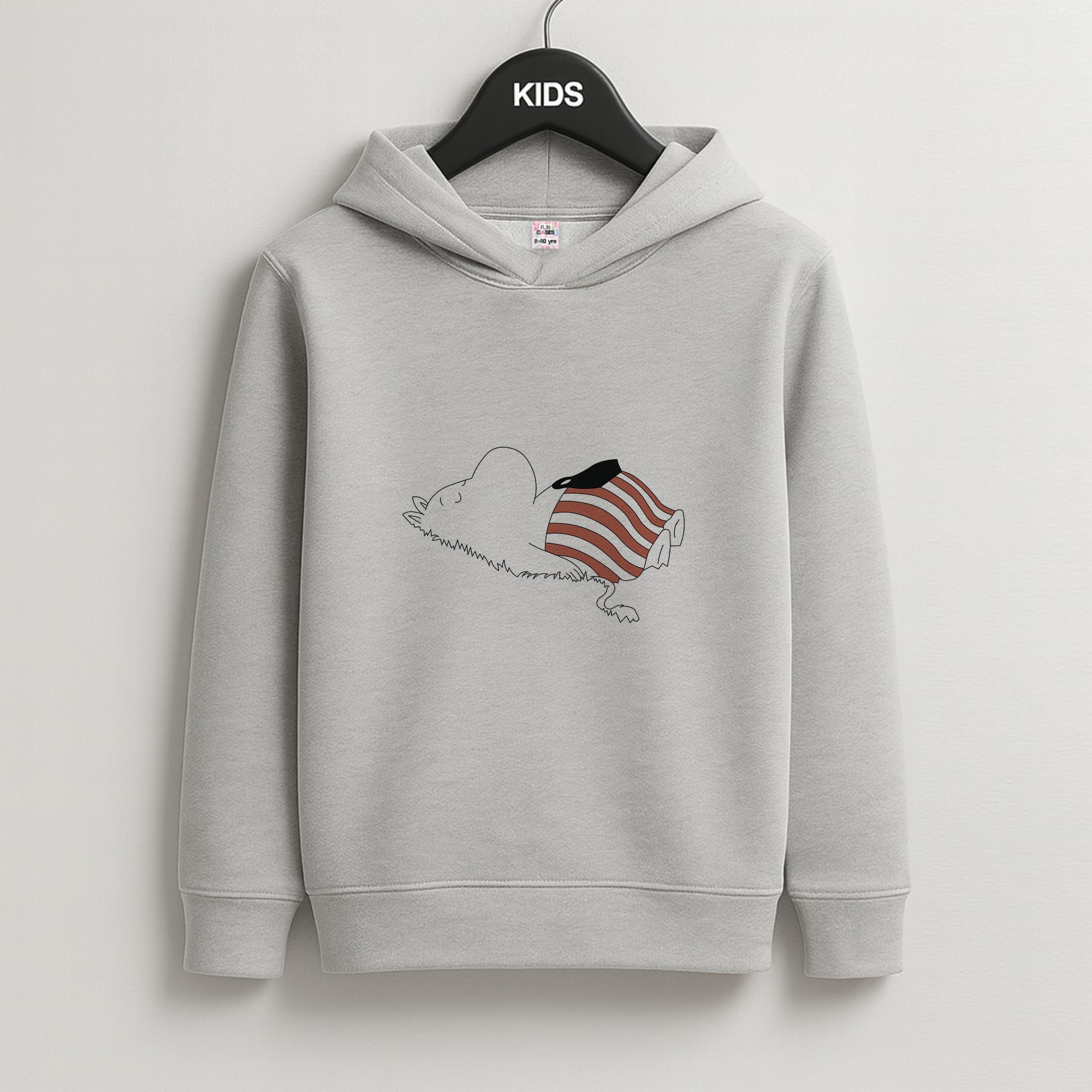 Moom On Grass Kids Grey Hoodie