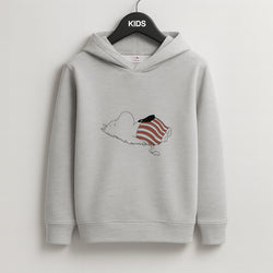 Moom On Grass Kids Grey Hoodie