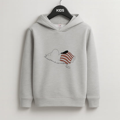 Moom On Grass Kids Grey Hoodie