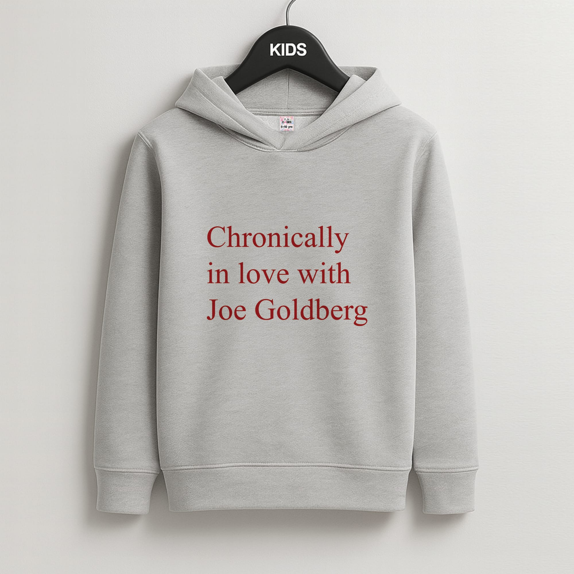 Chronically In Love With Joe Kids Grey Hoodie