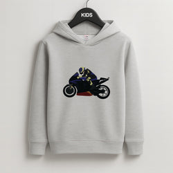 Purple Motorbike - Motorbike Kids Grey Hoodie