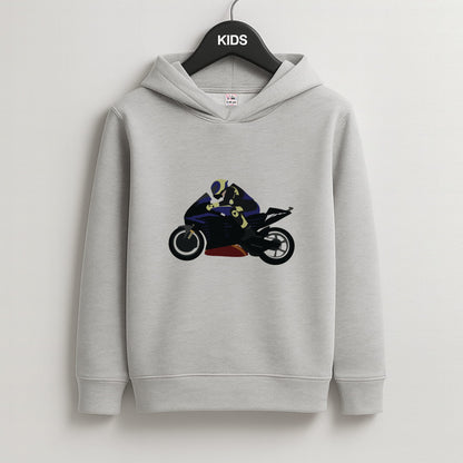 Purple Motorbike - Motorbike Kids Grey Hoodie