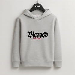 Glitter Blessed Kids Grey Hoodie