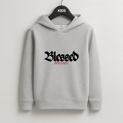 Glitter Blessed Kids Grey Hoodie