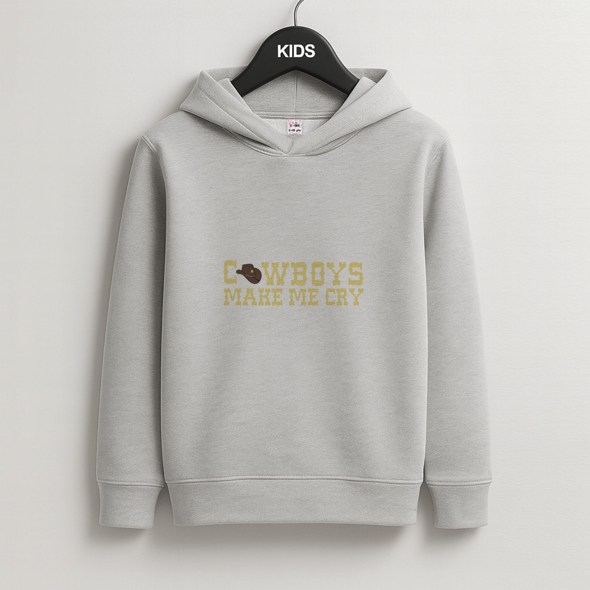 Cowboys Make Me Cry - Post Kids Grey Hoodie