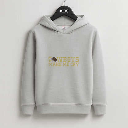 Cowboys Make Me Cry - Post Kids Grey Hoodie