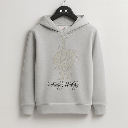 Feeling Witchy Kids Grey Hoodie