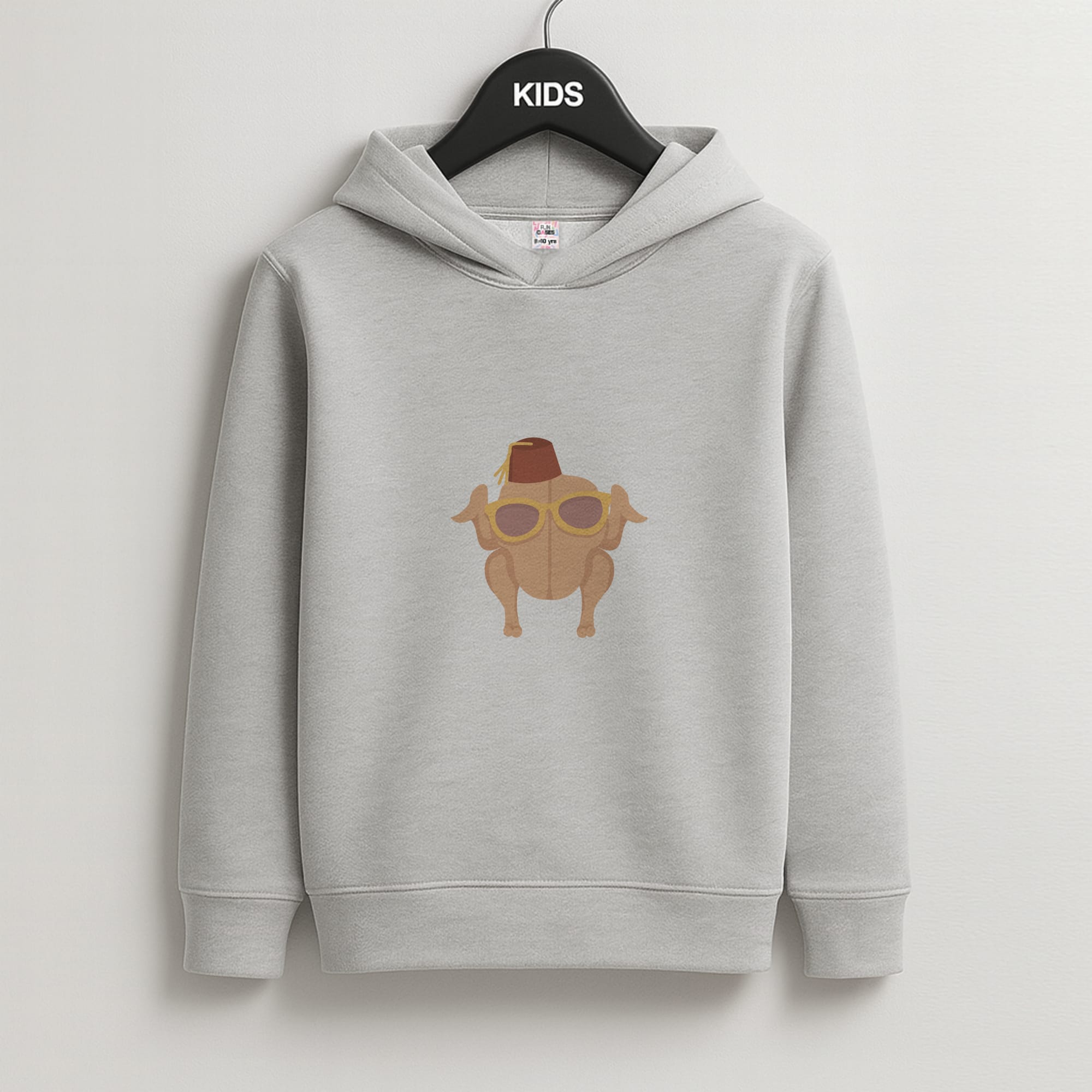 Thanksgiving Turkey Kids Grey Hoodie