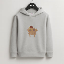 Thanksgiving Turkey Kids Grey Hoodie