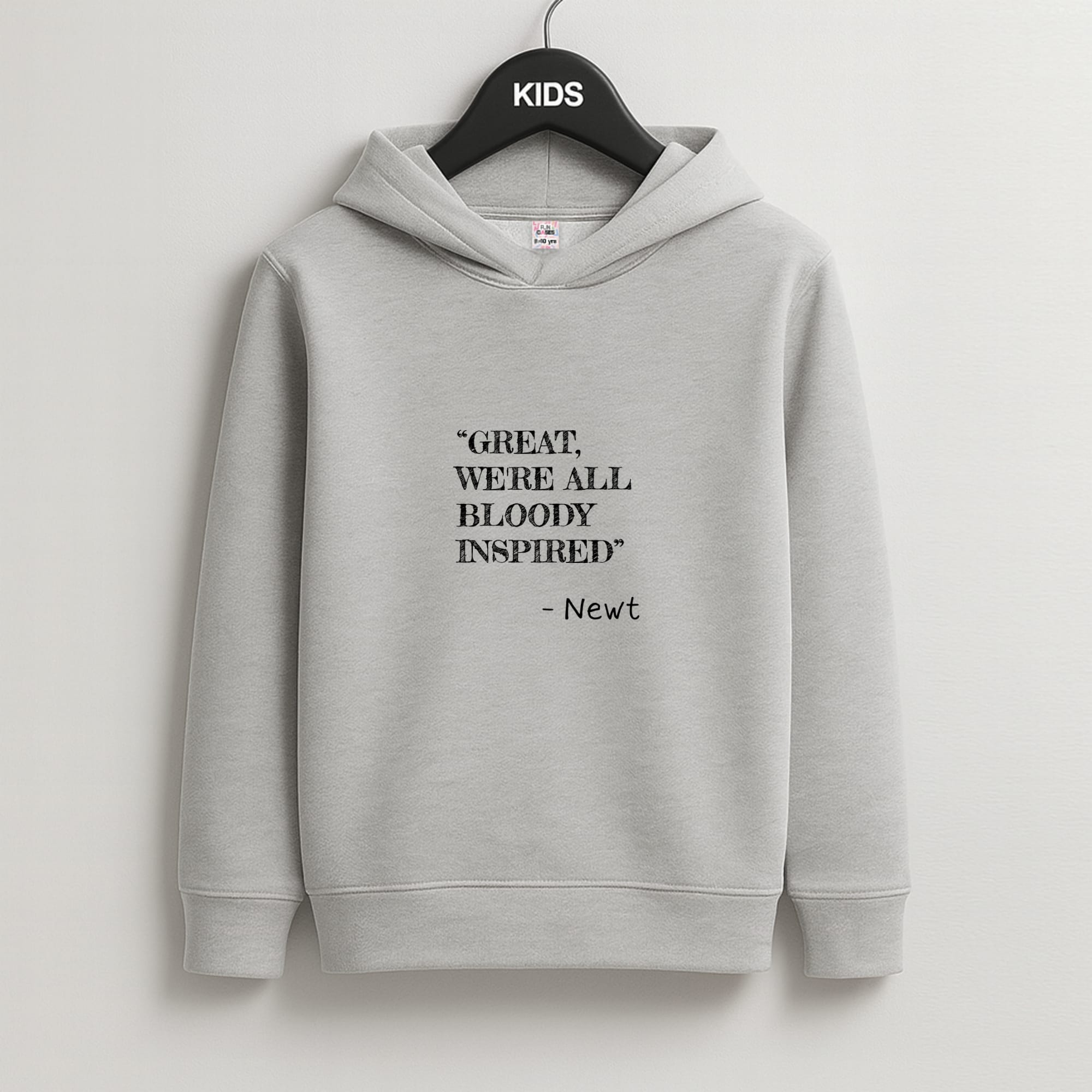 Great, We're All Bloody Inspired - Newt Kids Grey Hoodie