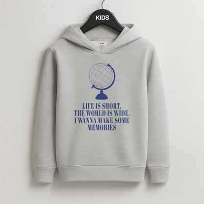 Life Is Short The World Is Wide - Mamma Mia Kids Grey Hoodie