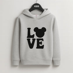 Mouse Love Valentine's Kids Grey Hoodie