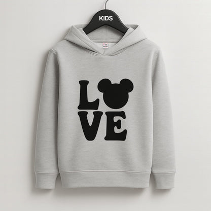 Mouse Love Valentine's Kids Grey Hoodie