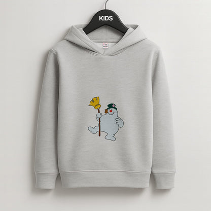 Broom - Snowman Kids Grey Hoodie
