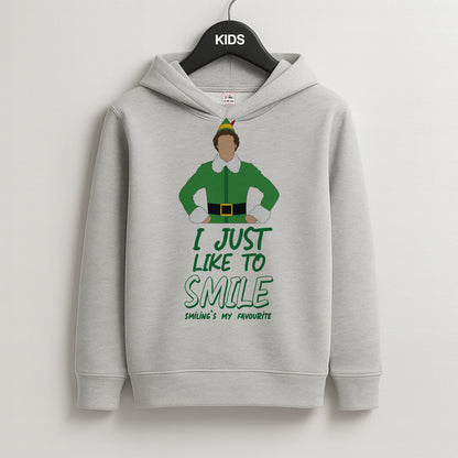 I Just Like To Smile Kids Grey Hoodie