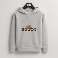 Howdy - Western  Kids Grey Hoodie