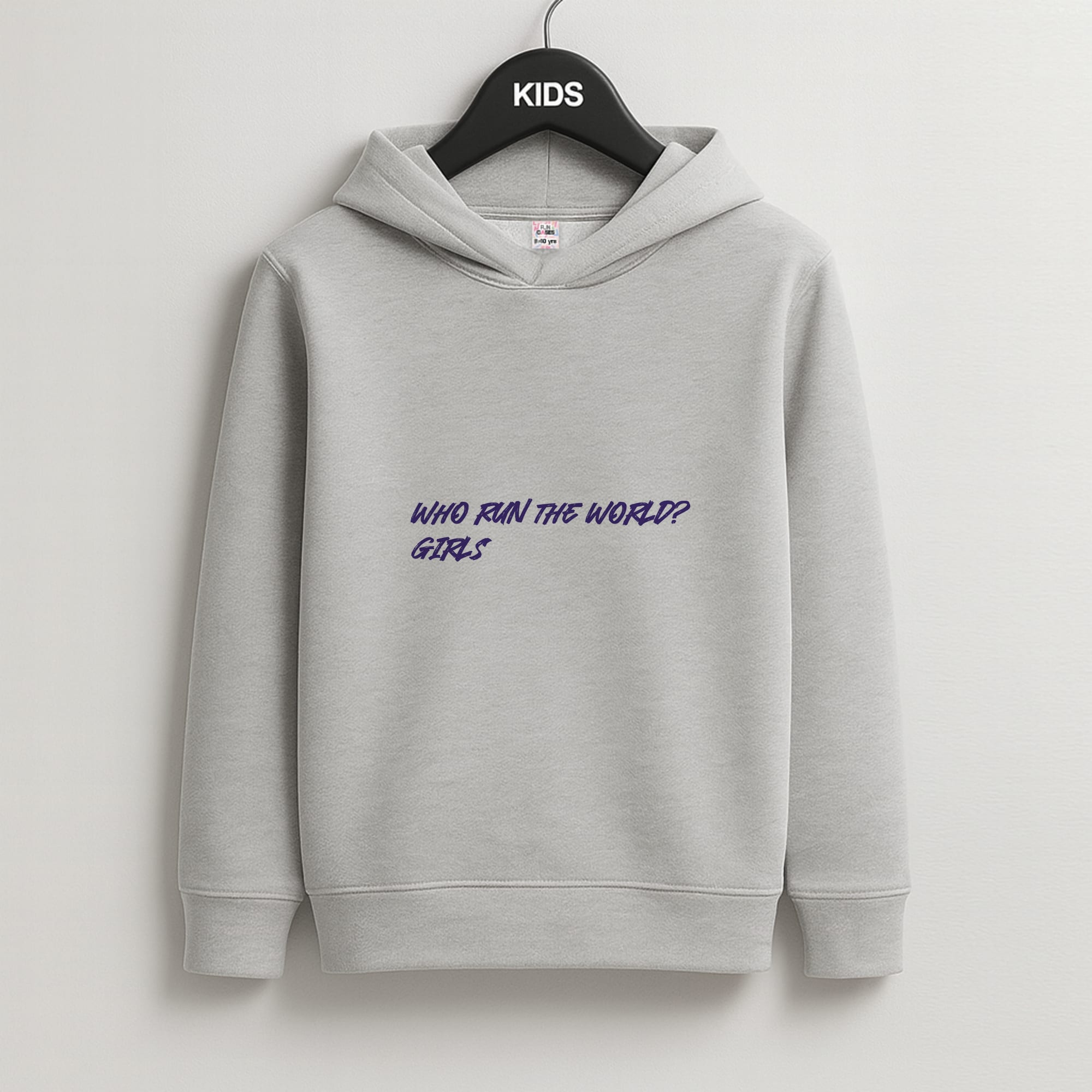 Who Run The World - Queen B Kids Grey Hoodie