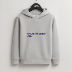 Who Run The World - Queen B Kids Grey Hoodie