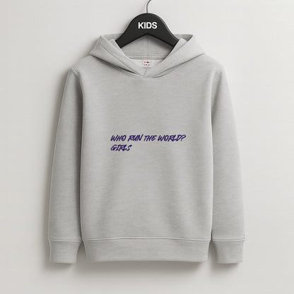 Who Run The World - Queen B Kids Grey Hoodie