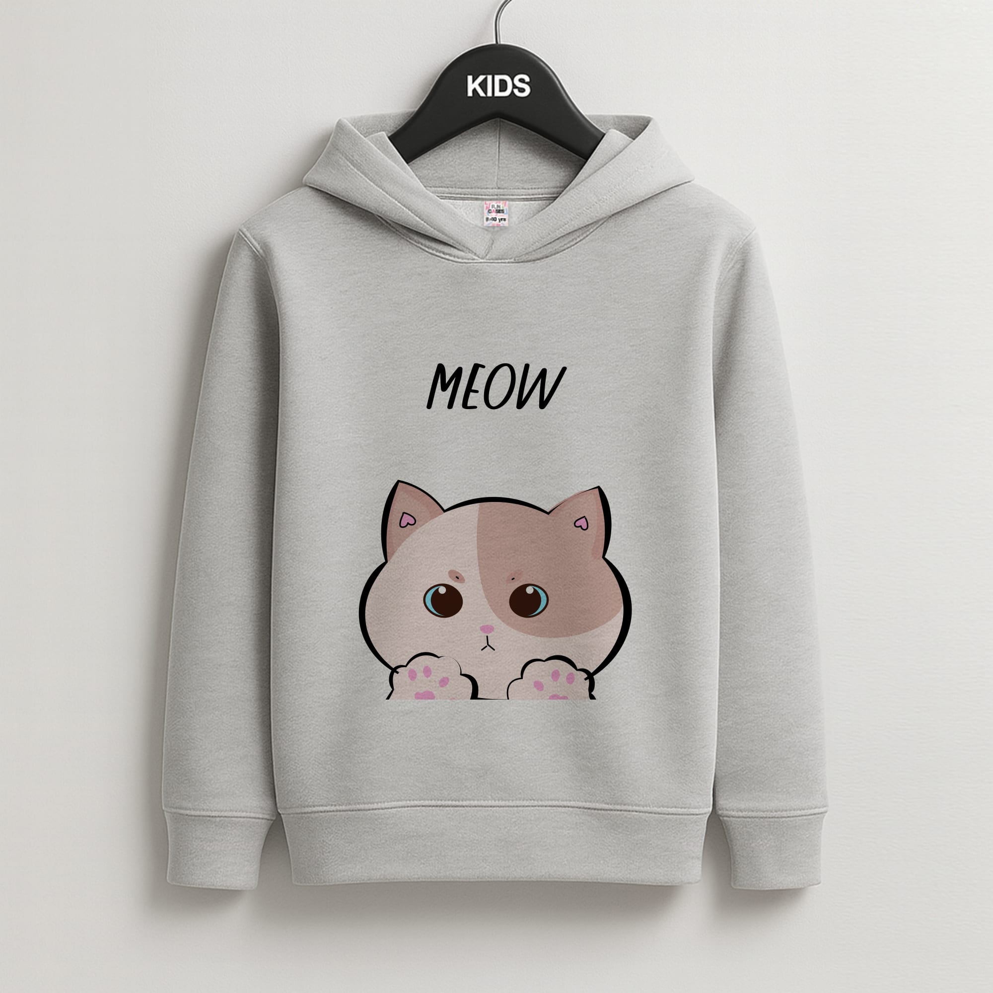 Pale Cat - Cats Kids Grey Hoodie