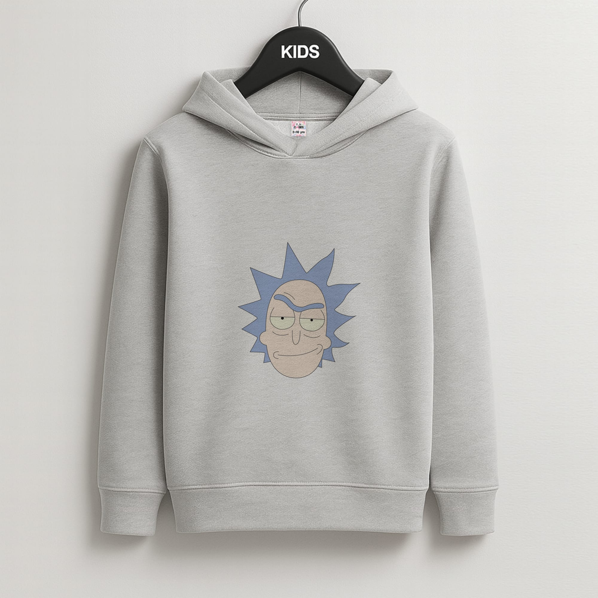 Smirk - Rick And Morty Kids Grey Hoodie