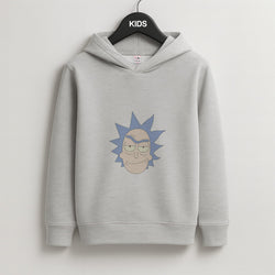 Smirk - Rick And Morty Kids Grey Hoodie