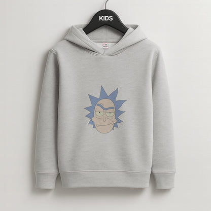 Smirk - Rick And Morty Kids Grey Hoodie