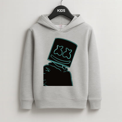 Black White Helmet DJ Neon Kids Grey Hoodie