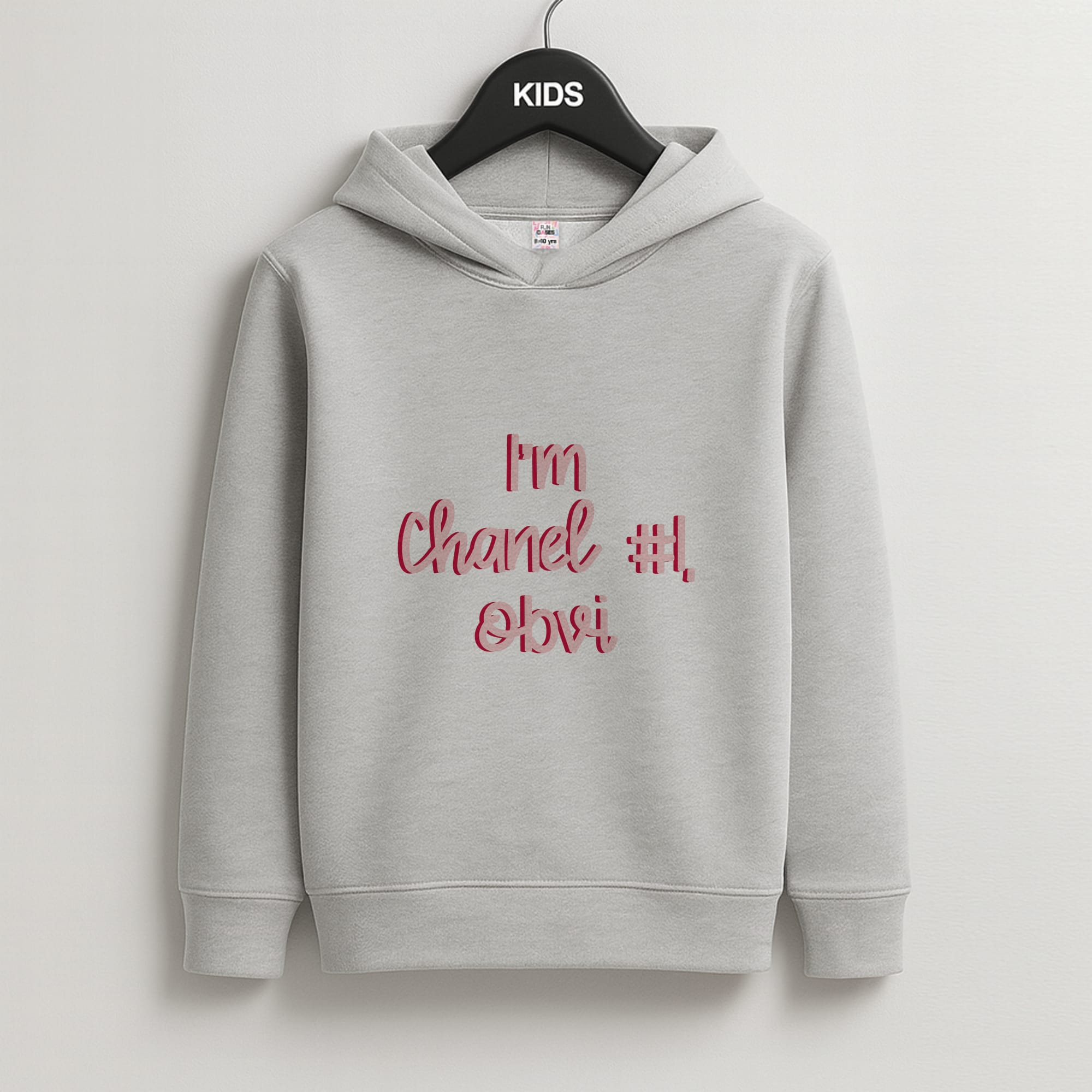 I'm Chanel Number One Obvi - Halloween Queens Kids Grey Hoodie