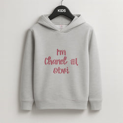 I'm Chanel Number One Obvi - Halloween Queens Kids Grey Hoodie