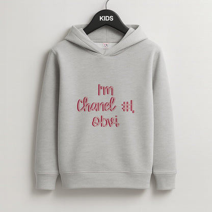 I'm Chanel Number One Obvi - Halloween Queens Kids Grey Hoodie