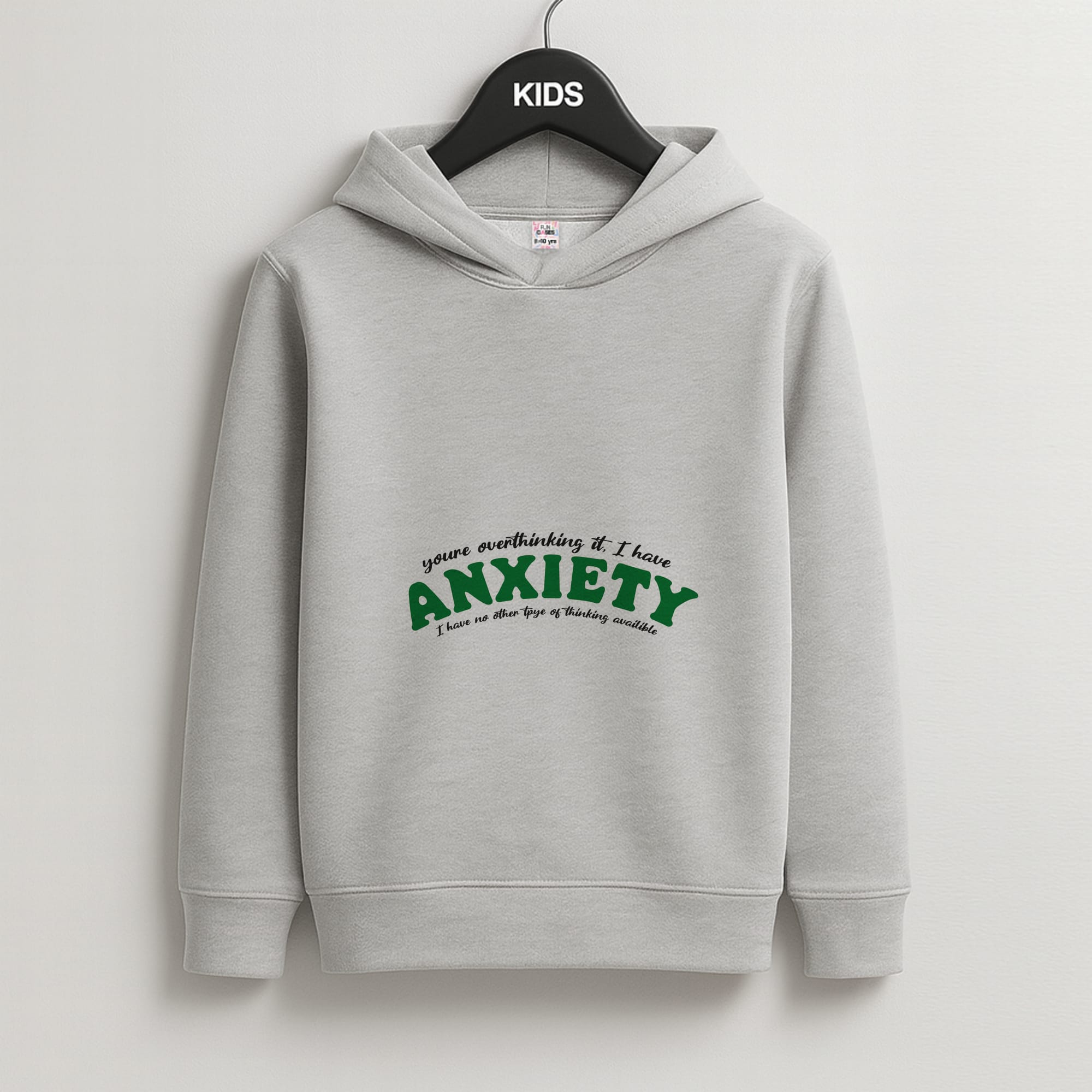 You're Overthinking It Kids Grey Hoodie