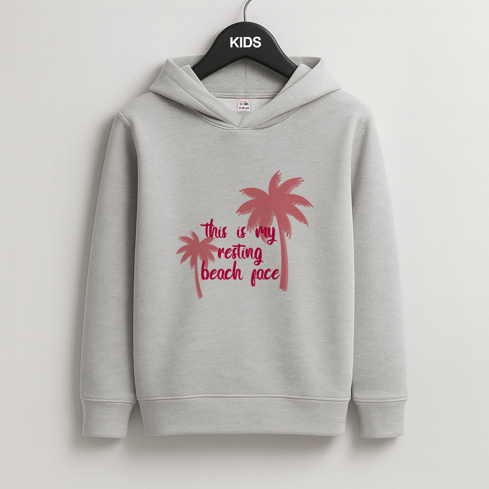 This Is My Resting Beach Face - Summer Quotes Kids Grey Hoodie