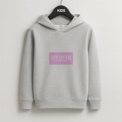 Pink Galaxy Stranger Kids Grey Hoodie