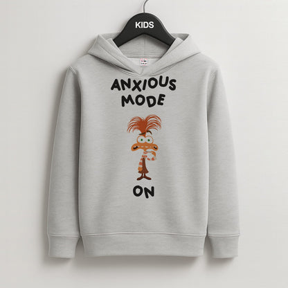 Anxious Mode On - Inside Out Kids Grey Hoodie