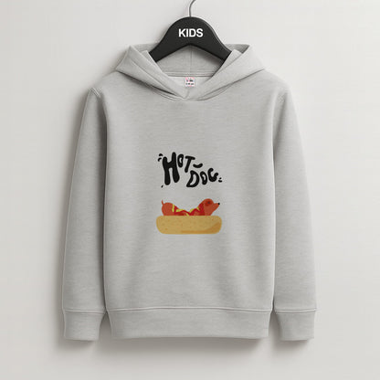 Hot Dog - Dachshunds Kids Grey Hoodie