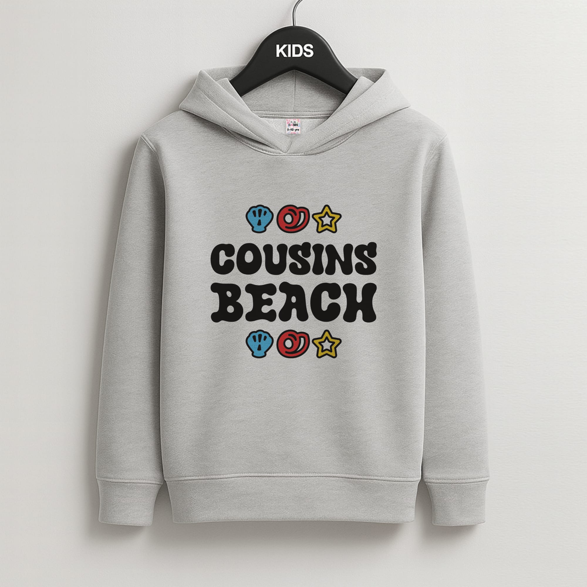 Cartoon Cousins Beach Kids Grey Hoodie
